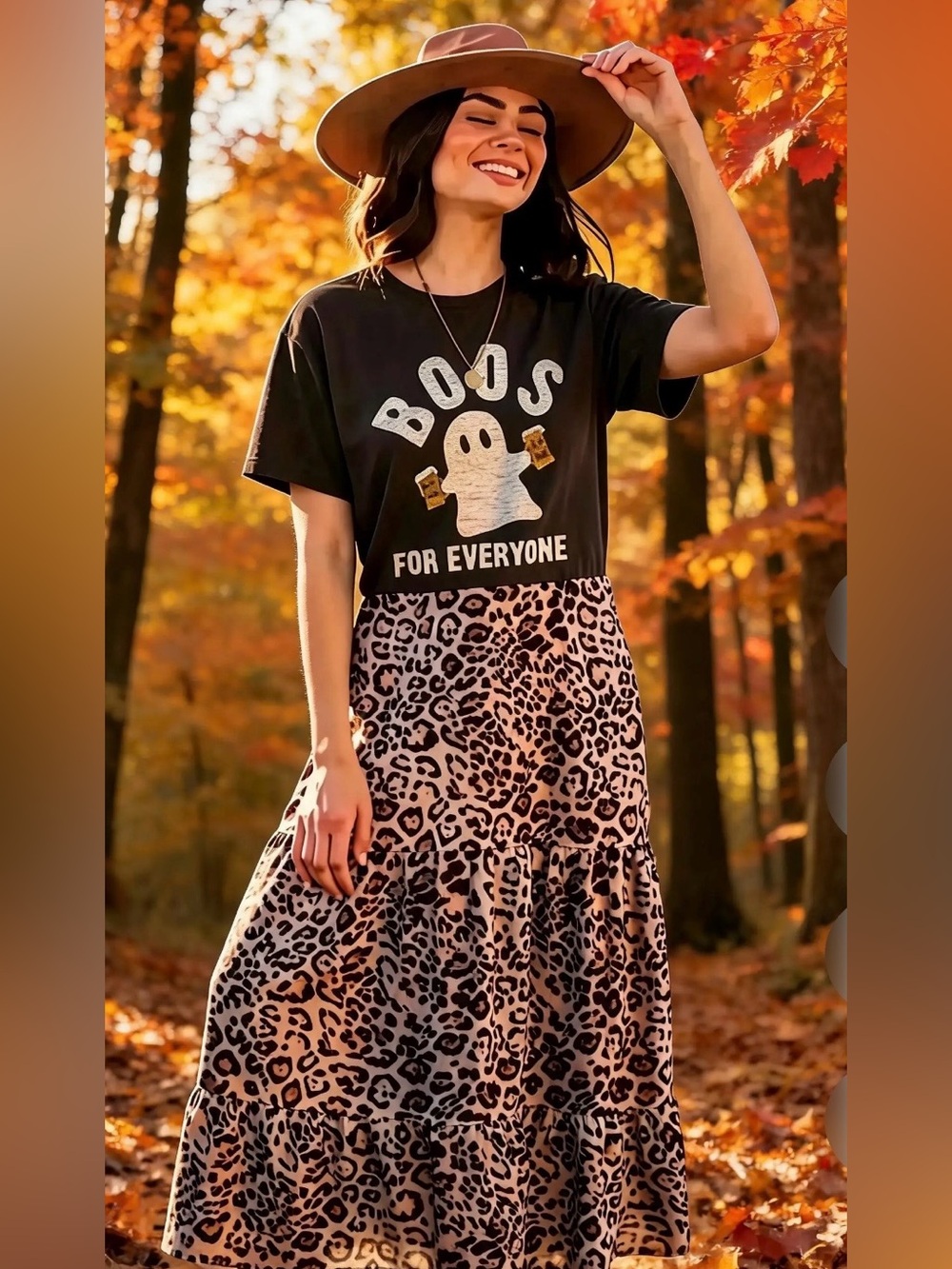 BOOS FOR EVERYONE FUNNY HALLOWEEN SPOOKY upcycled maxi dress XXXL n under